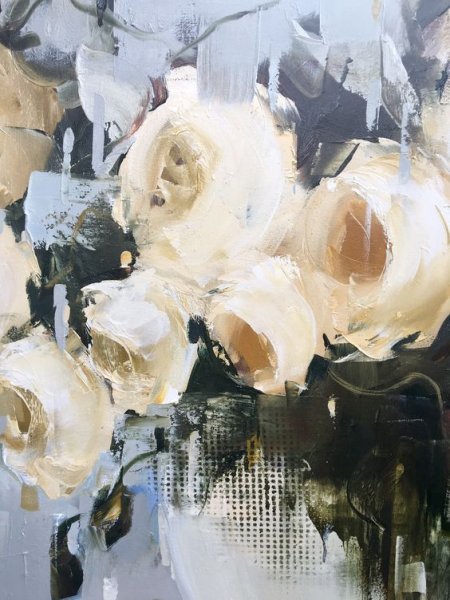 Красно-белая современная абстракция живопись