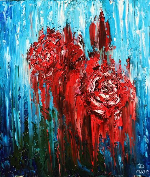 Роза абстракция картина