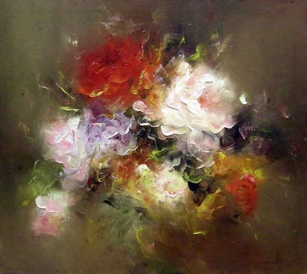 Абстрактные розы акрилом