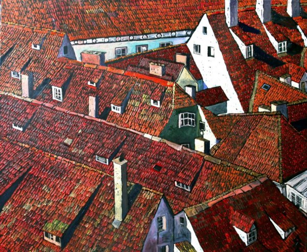 Картина крыши домов