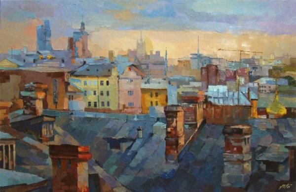 Московские крыши Виктории Чижовой живопись