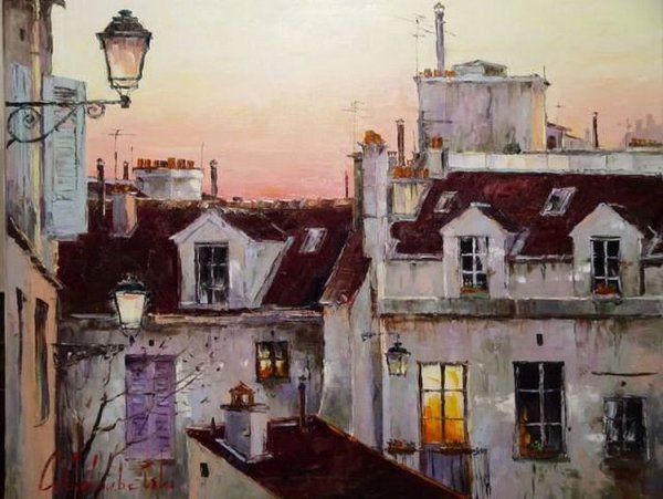 Картина крыши домов