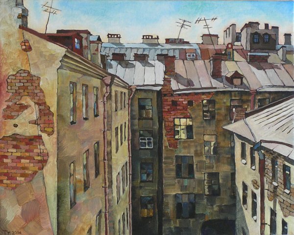 Пейзаж крыши домов