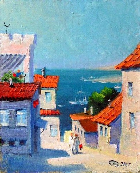 Черепичные крыши в живописи