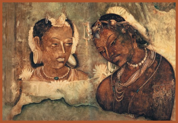 Фреска храма в Аджанте Индия