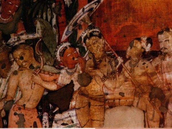 Живопись в пещерном храме в Аджанте