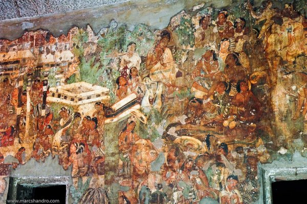 Фрески пещер Аджанты в Индии