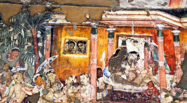 Пещеры Аджанты фрески