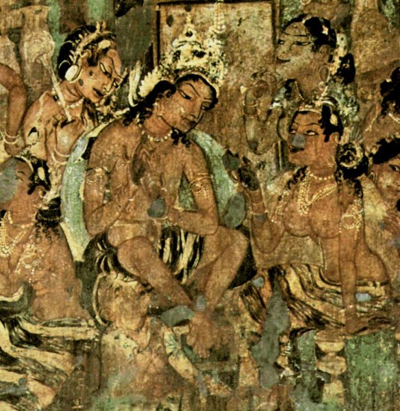 Фрески пещер Аджанты в Индии