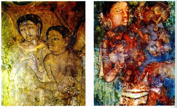 Фреска храма в Аджанте Индия