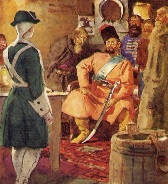 Пётр Гринёв и Емельян пугачёв