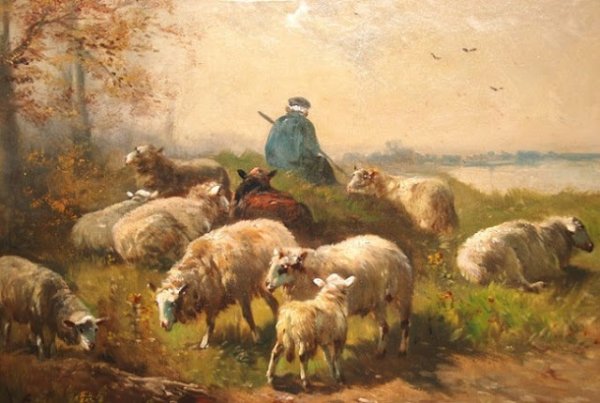 Пастух овцы живопись
