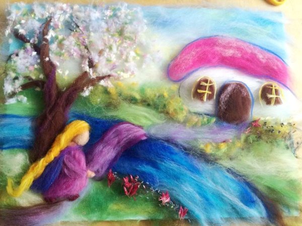 Рисование шерстью для детей