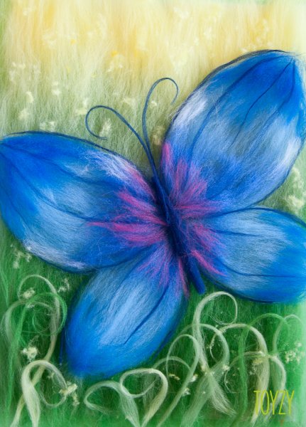 Шерстяная акварель бабочки