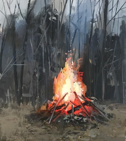 Костер живопись