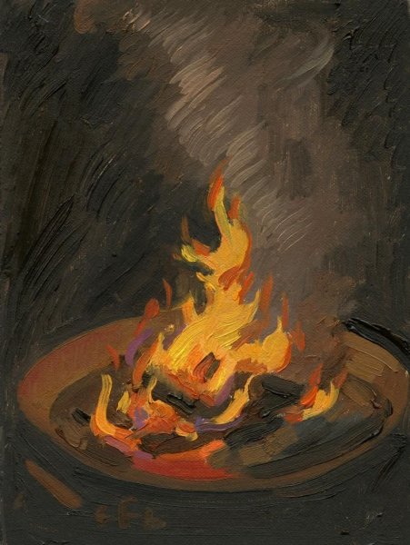 Костер живопись