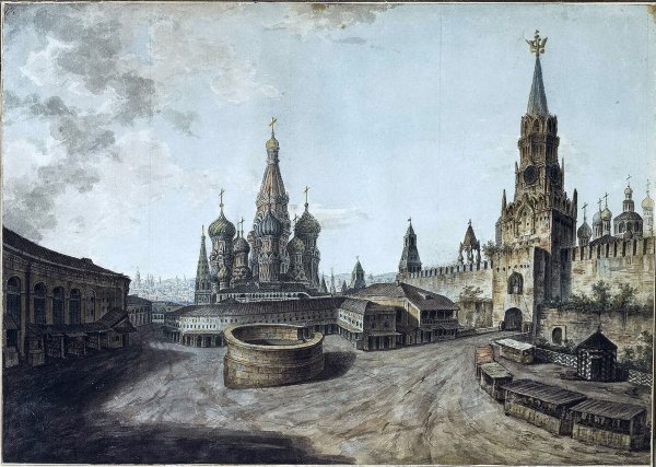 Федор Алексеев «красная площадь в Москве», 1800 год
