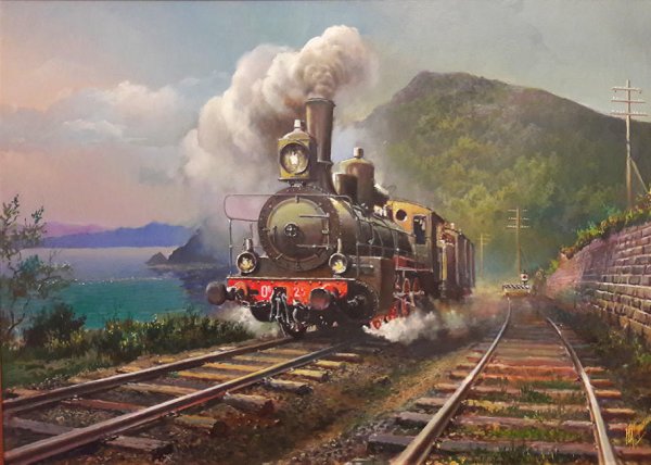 Художник Алан Фирнли паровозы