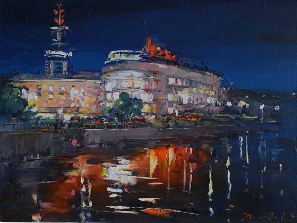 Праздник в городе живопись