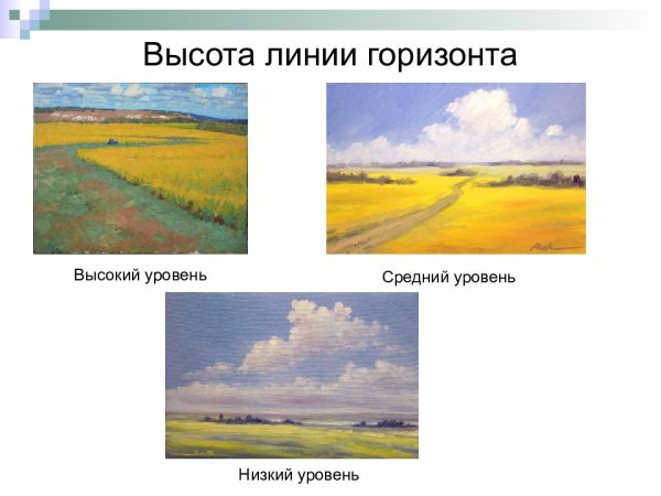 Высокая линия горизонта в живописи