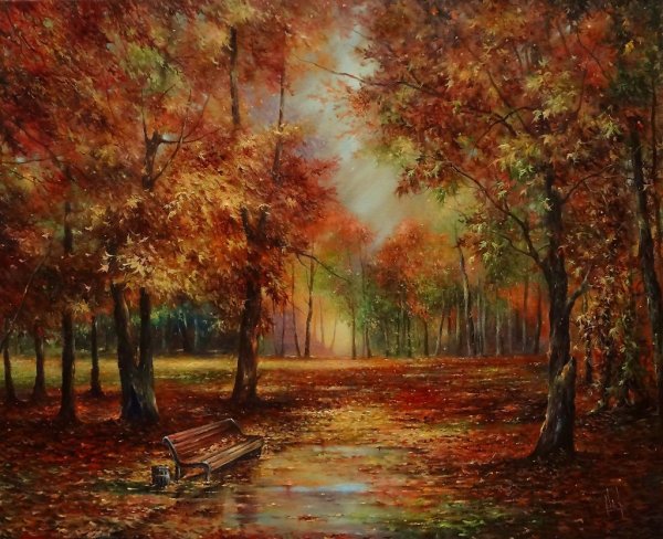 Художница Ольга Дидык осенний парк