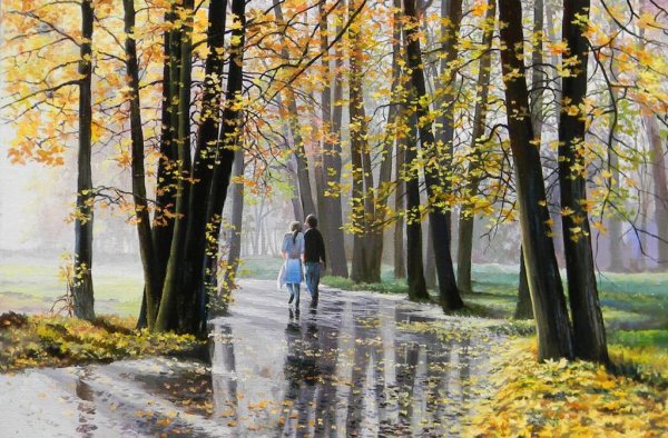 Парковый пейзаж картины известных художников