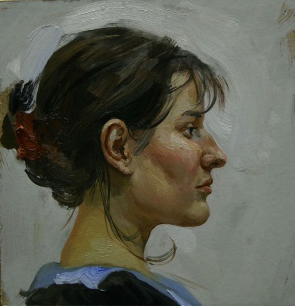 Академическая живопись портрет на контражур