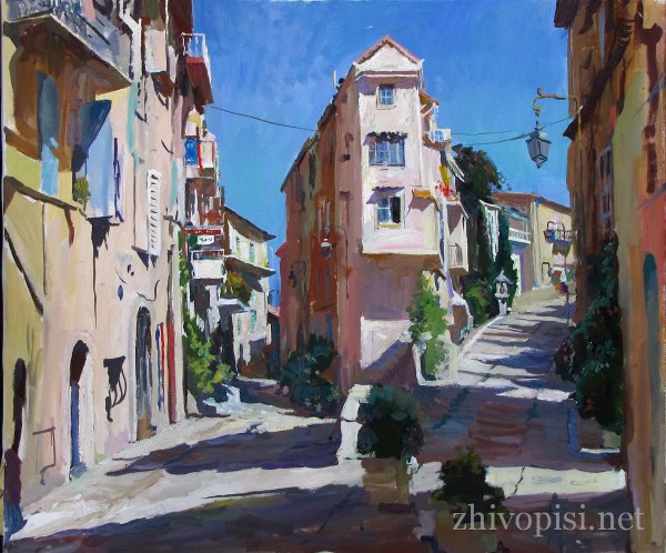 Старый город живопись маслом