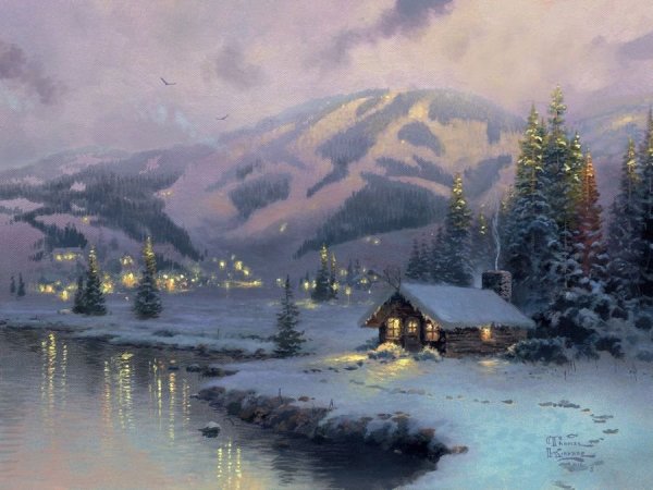 Картина маслом новый год