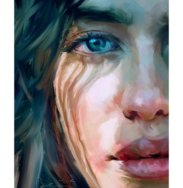 Лицо акварелью