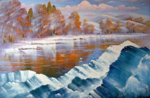 Зима на картинах Маркова Владимира
