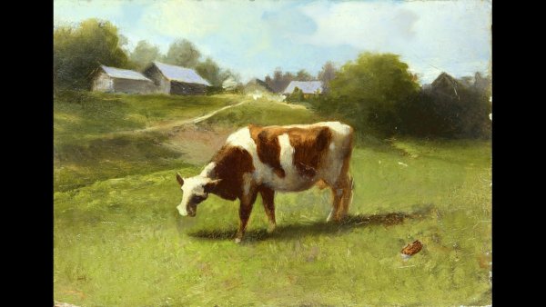 Пейзаж с коровами