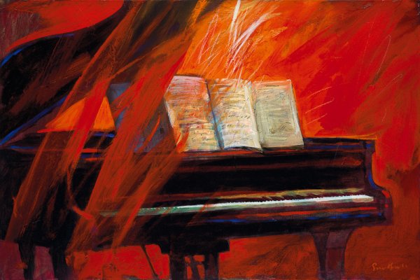 Картина маслом пианино