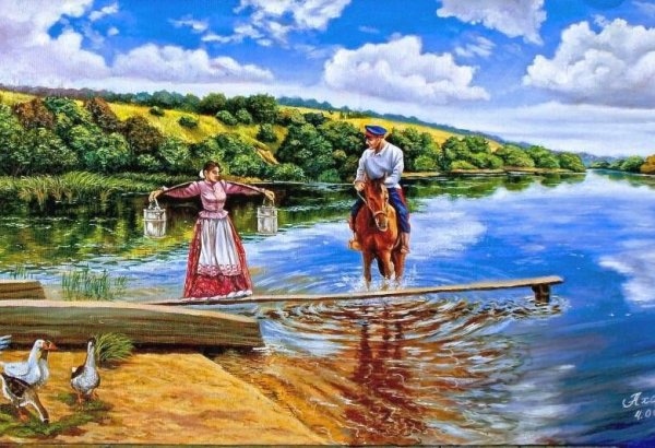 Живопись художников Дона казак и казачка