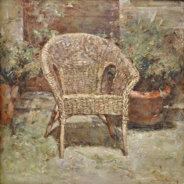 Плетеное кресло живопись