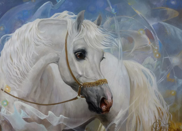 Белый конь живопись