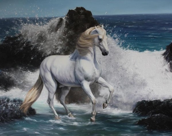 Белая лошадь живопись