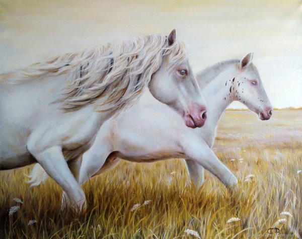 Лошади живопись маслом