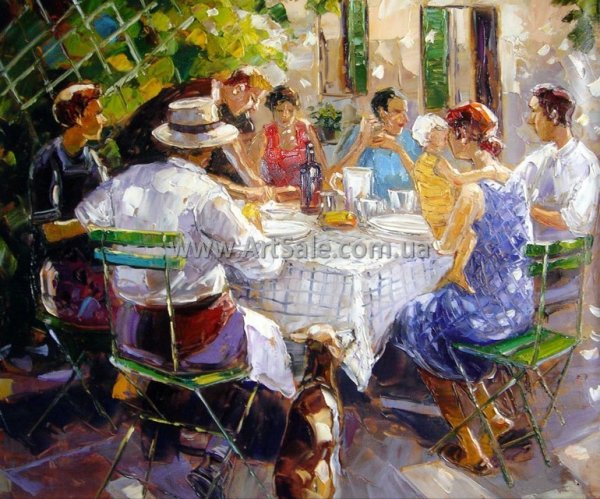 Новогоднее застолье живопись