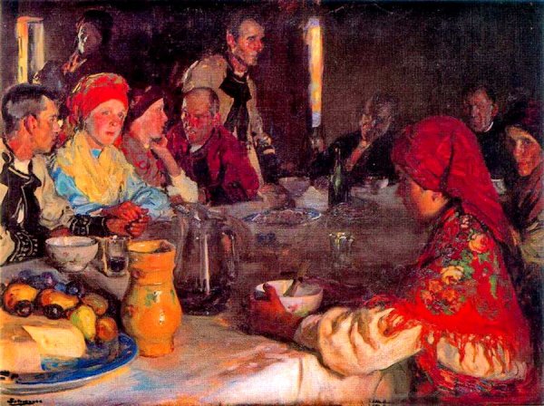 Крестьянский обед в поле. 1871 Маковский