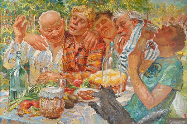 Застолье картины художников