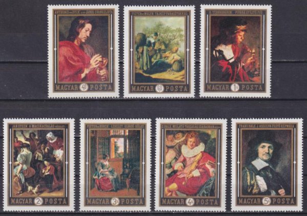 Марки с изображением картин художников из музеев Венгрии
