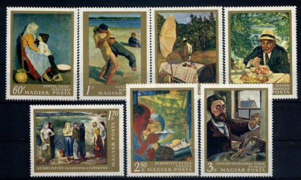 Почтовые марки Венгрия живопись 1968