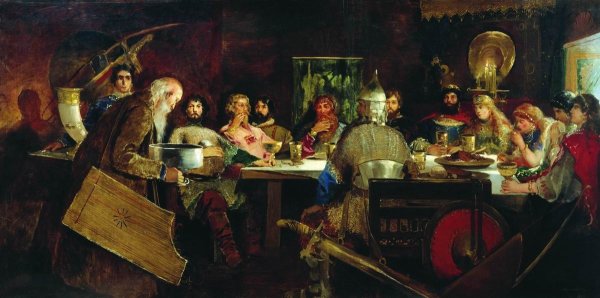А.П. Рябушкин. Пир богатырей у ласкового князя Владимира. 1888