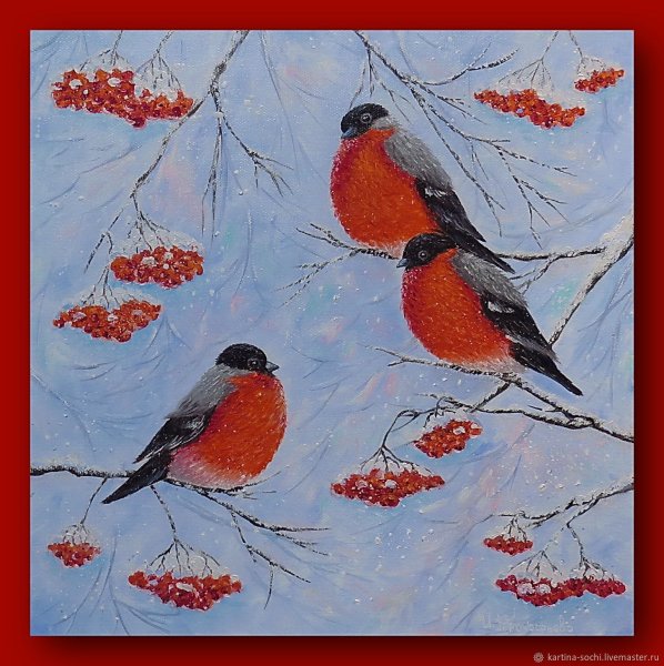 Картина Снегири Николая Ульянова