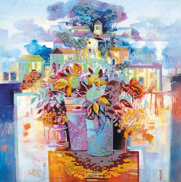 Абрис арт город цветов