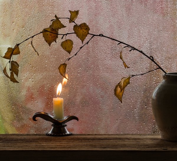 Рисование свечой и акварелью