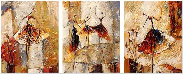 Триптих балерины картина по номерам