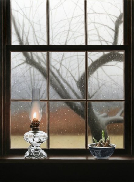 Окно снег