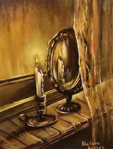 Свеча на зимнем окне